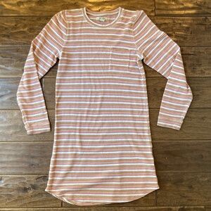 Madewell Small T Shirt Dress Long Sleeve Striped 100% Cotton Comfy Spring